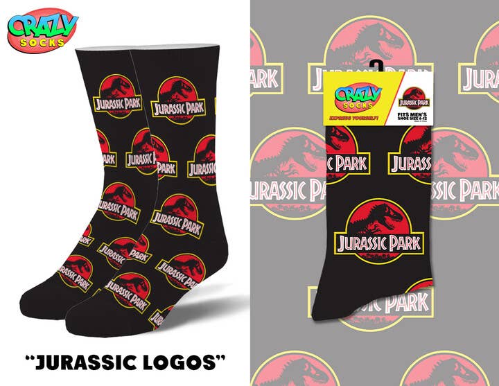 Jurassic Logos - Mens Crew Folded