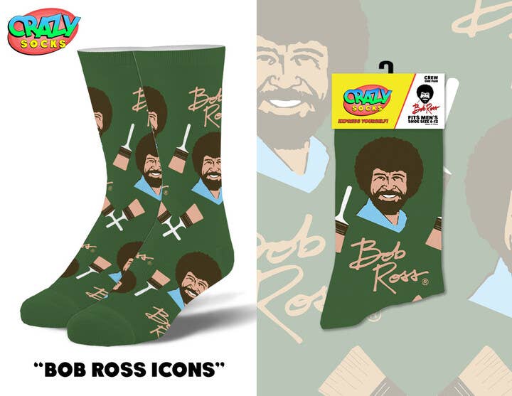 Bob Ross Icons - Crew Socks