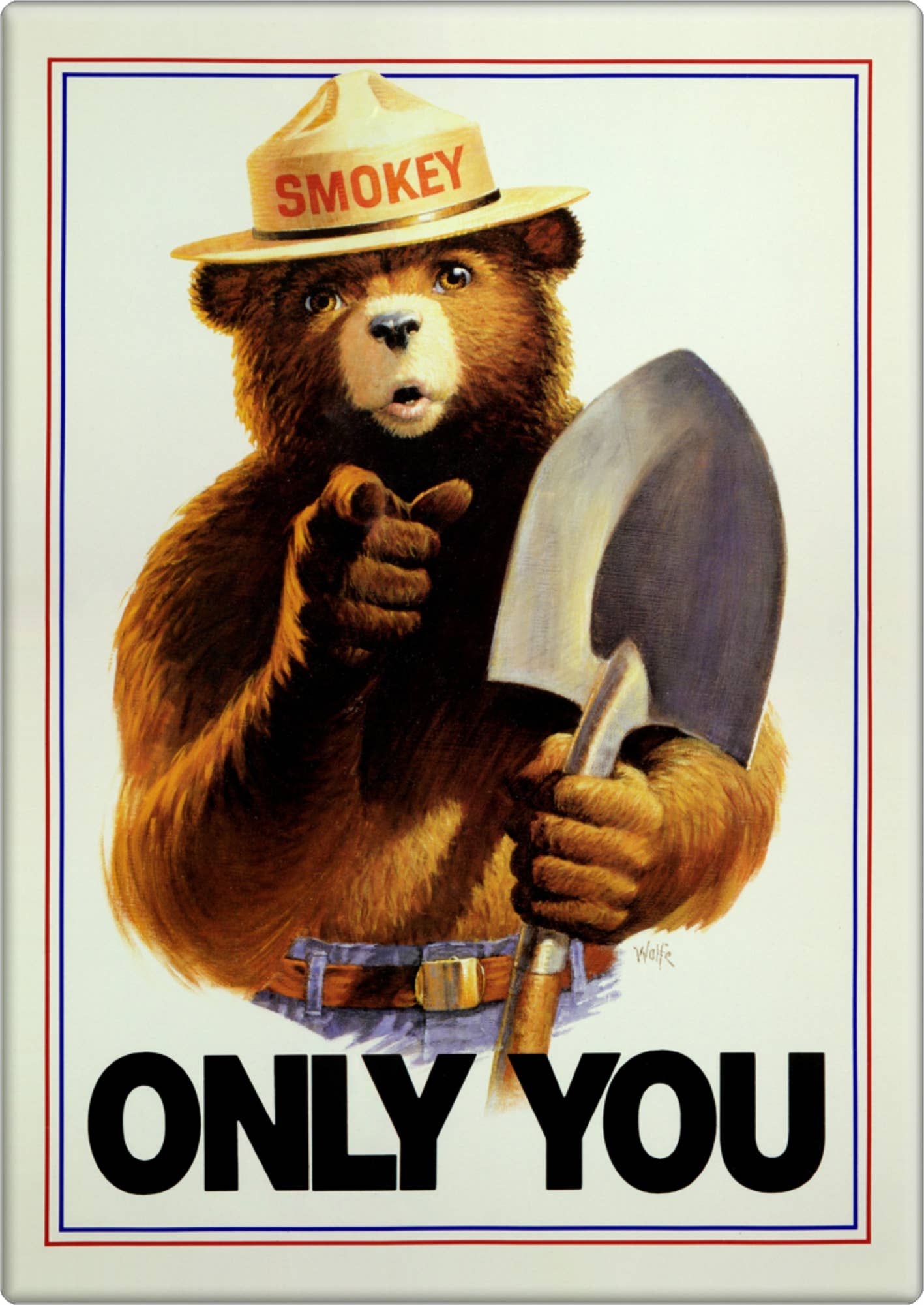 Smokey The Bear "Only You" Uncle Sam Style - Magnet
